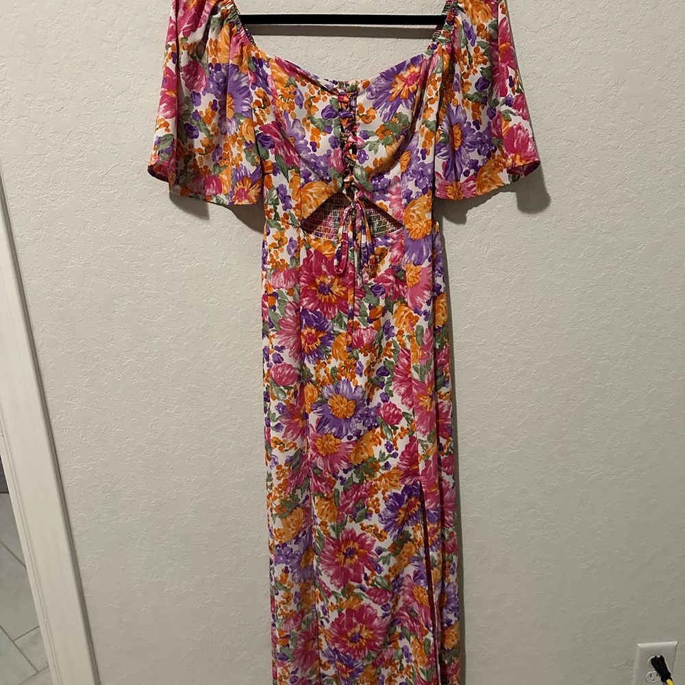 Floral Off-Shoulder Maxi Dress